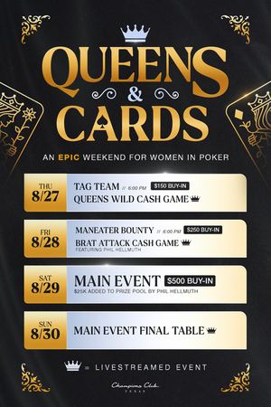 Queens & Cards event flyer
